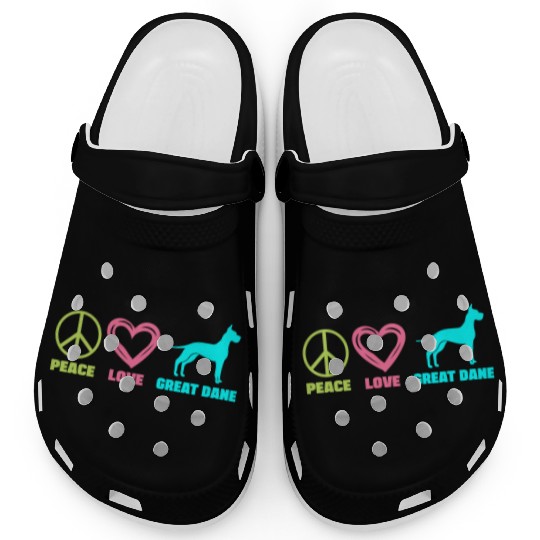 Great Dane Mom Peace Love Clogs