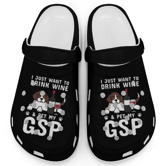 Drink Wine And Pet My German Shorthaired Pointer Clogs