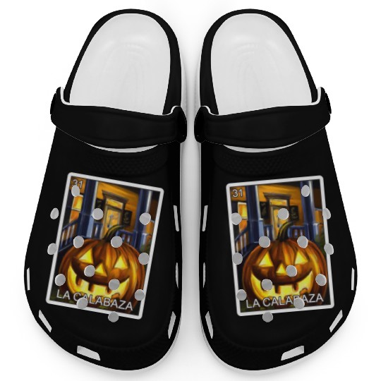 La Calabaza Pumpkin Card Mexican Lottery Card Clogs