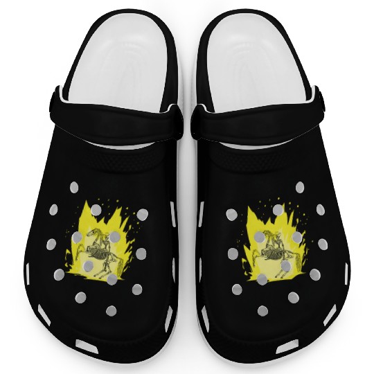 Halloween Cowboy Skeleton Fun Horse Riding Clogs