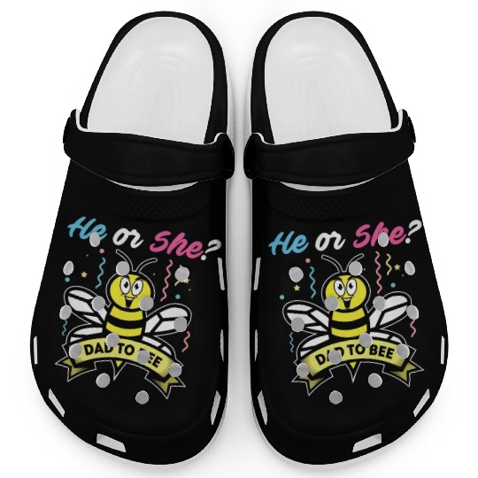 Dad To Bee First Father's Day Baby Reveal Git Idea Clogs
