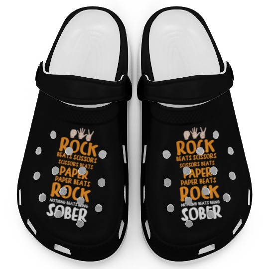 Sobriety Gift for Men or Women Rock Paper Scissors Clogs