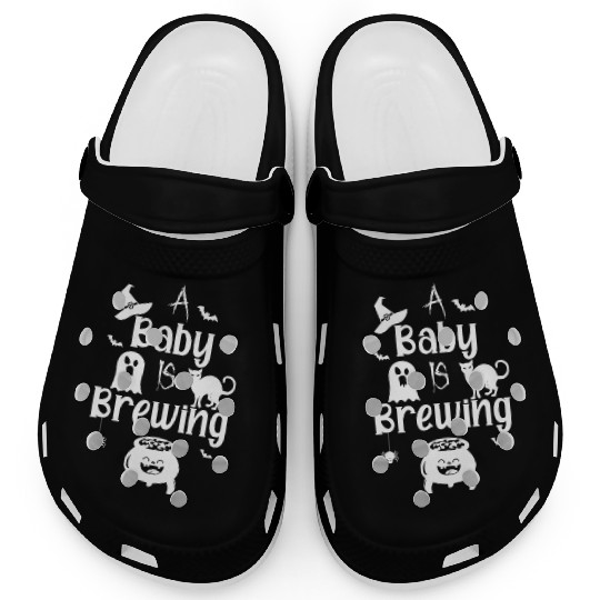 A Baby Is Brewing Maternity Halloween Women Funny Clogs