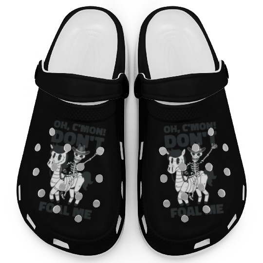 Halloween Cowboy Skeleton Foal Horse Riding Clogs