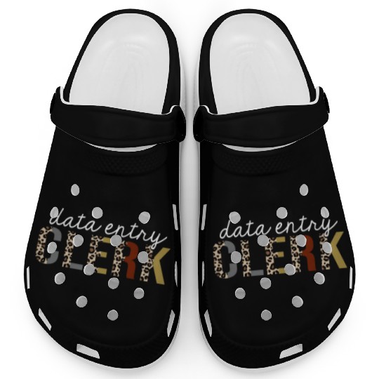 Data Entry Clerk Leopard Print Funny Gift Clogs