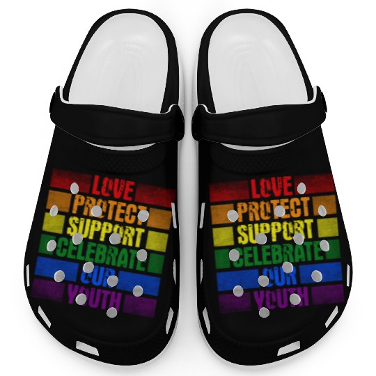Love Protect Support Celebrate Our Youth Clogs