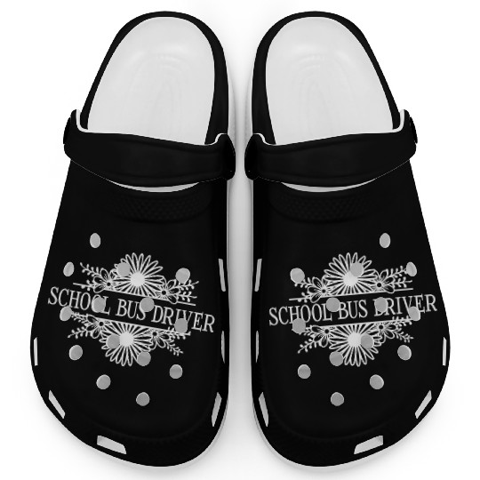 Schoolbus driver, floral school bus Clogs