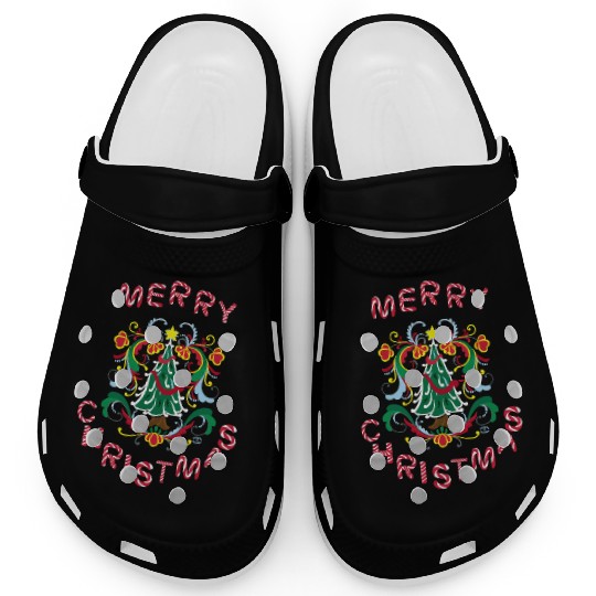 Merry Christmas Decorative Tree with Candy Cane Clogs