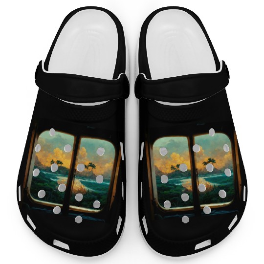 Paradise island painting Clogs