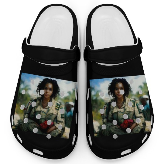 Beautiful US army combat medic painting Clogs