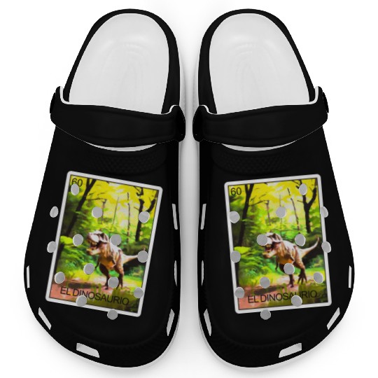 El Dinosaurio Dinosaur Card Mexican Lottery Card Clogs