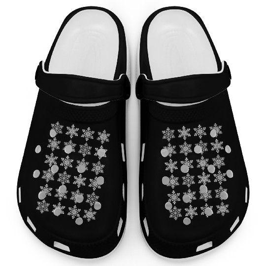 Christmas pattern with snowflakes White Clogs