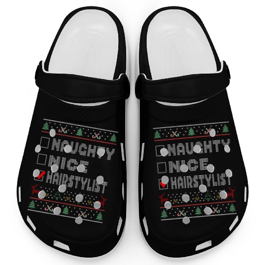 Naughty Nice Hairstylist, Matching Christmas Clogs