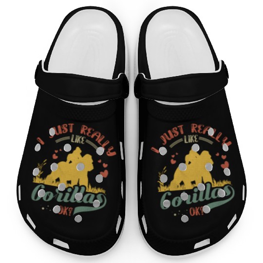 I Just Really Like Gorillas Funny Gorilla Clogs