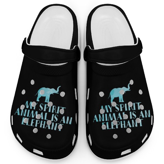 My Spirit Animal Is Elephant Funny Animal Lover Hu Clogs
