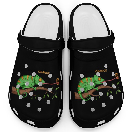 Bitcoin Chameleon BTC logo Crypto lover Hodl Clogs