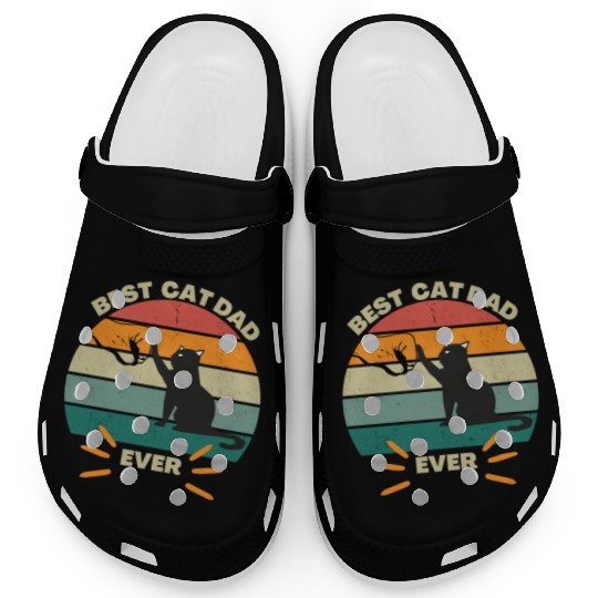 Best Cat Dad Ever Clogs Funny Father Day