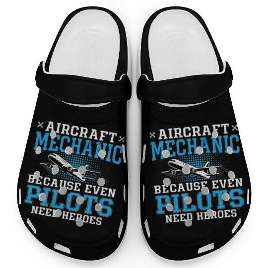 Aircraft Mechanic Pilots Heroes Plane Aviation Clogs