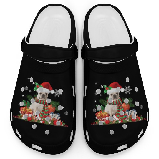 Christmas French Bulldog, Frenchie dog Clogs