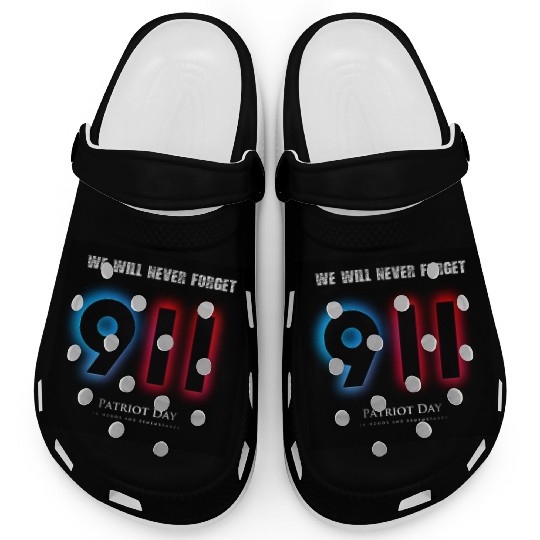 We will never forget Patriot Day 9-11/ twin towers Clogs