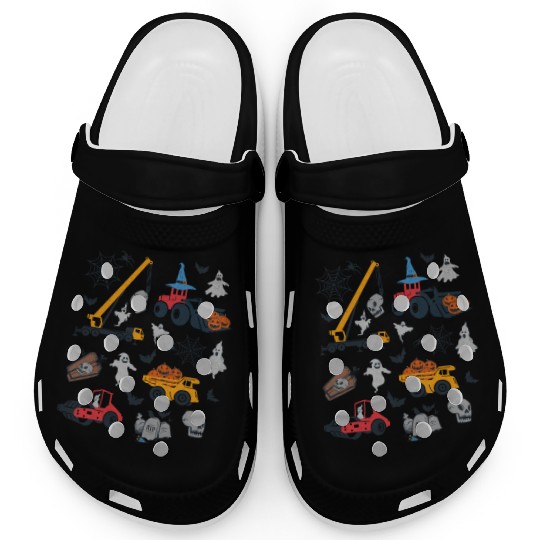 Spooky Construction Vehicles Clogs