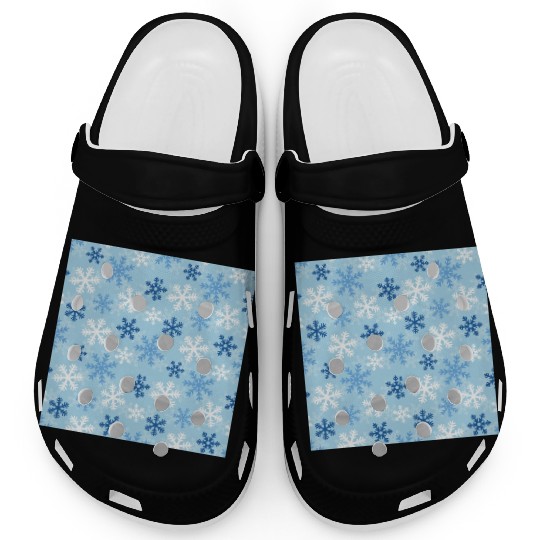 Blue Snowflakes Pattern Clogs