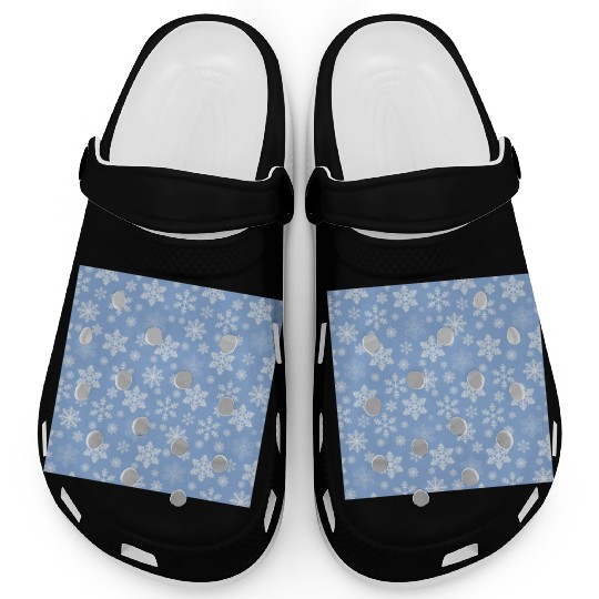 Blue Snowflakes Pattern Clogs