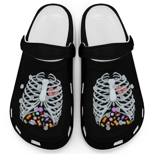 Funny Candy Skeleton Rib Cage Halloween Costume Clogs
