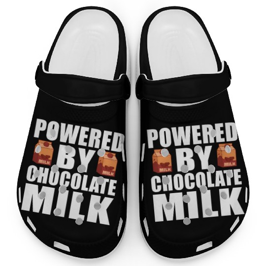 Powered By Chocolate Milk Funny Weight Lifting Wor Clogs