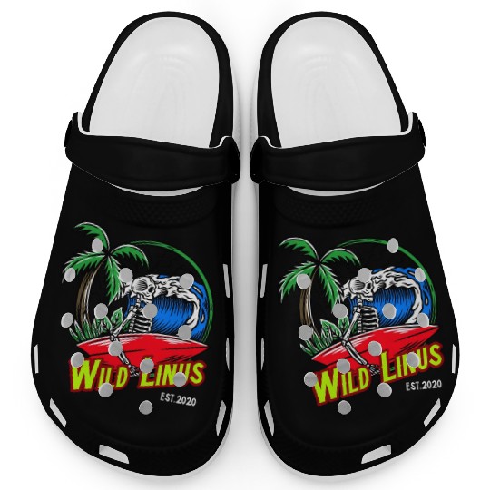 Surfing Skull by Wild Linus Germany Clogs