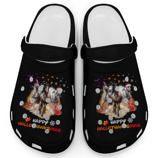 Horses Happy HalloThanksmas Clogs