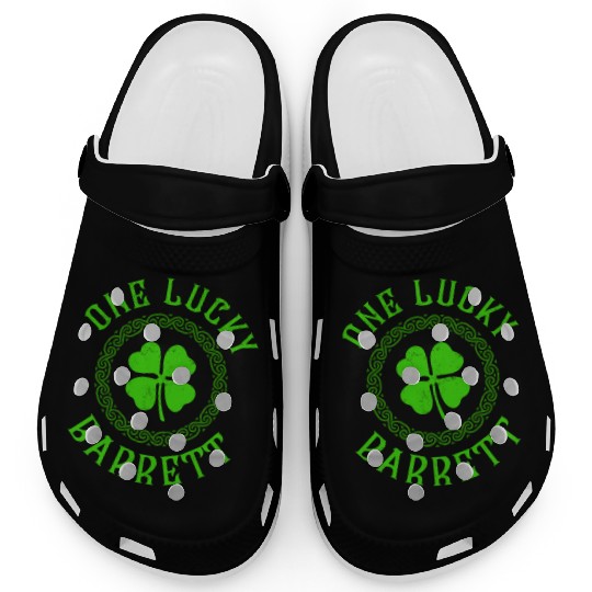 One Lucky Barrett Irish Family 4 Leaf Clover Clogs