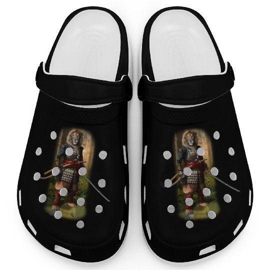 Exclusive Hand Drawn Samurai Lion Clogs