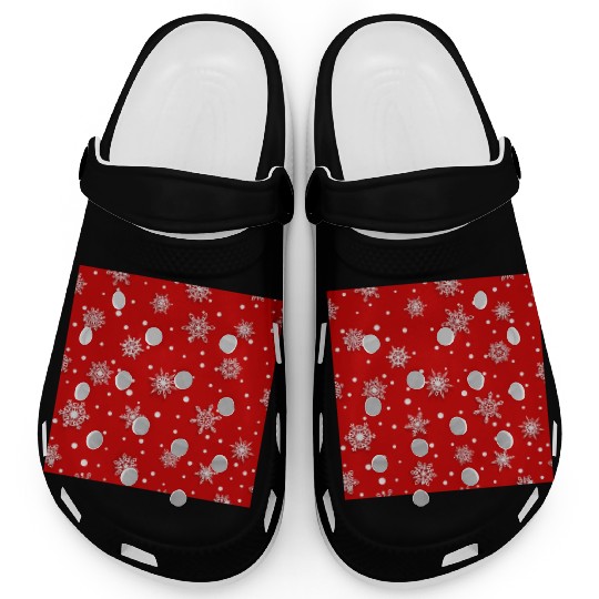 Red Snowflakes Pattern Clogs
