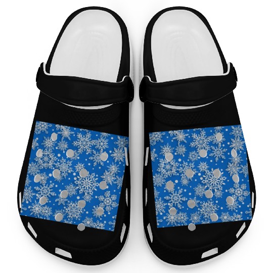 Blue Snowflakes Pattern Clogs