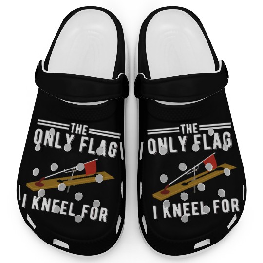 Ice Fishing Tip Up Flag The Only Flag I Kneel For Clogs