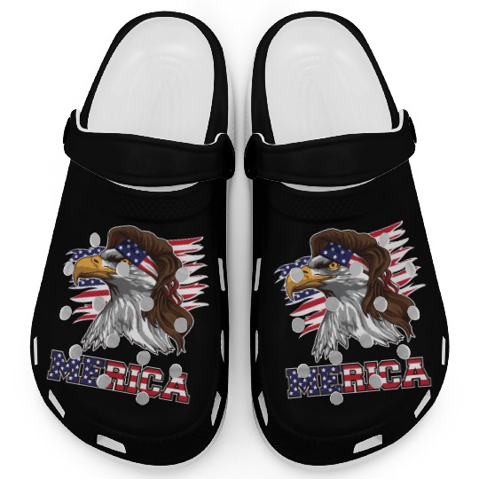American Bald Eagle Mullet Merica Bird Of Prey Clogs