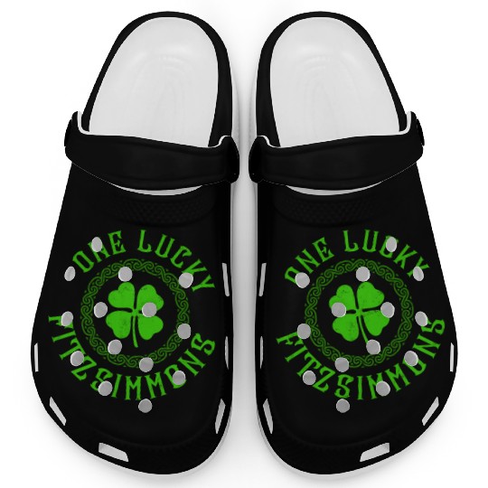 One Lucky Fitzsimmons Irish Family 4 Leaf Clover Clogs
