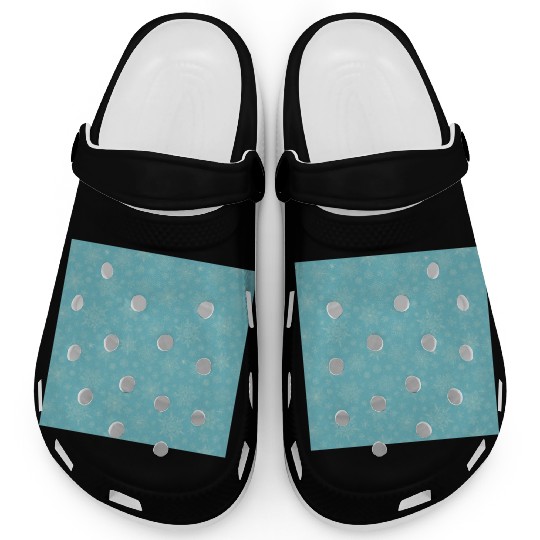 Teal Snowflakes Pattern Clogs