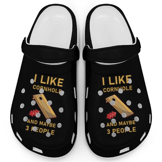 I like cornhole and maybe 3 people - Bean Bag Toss Clogs