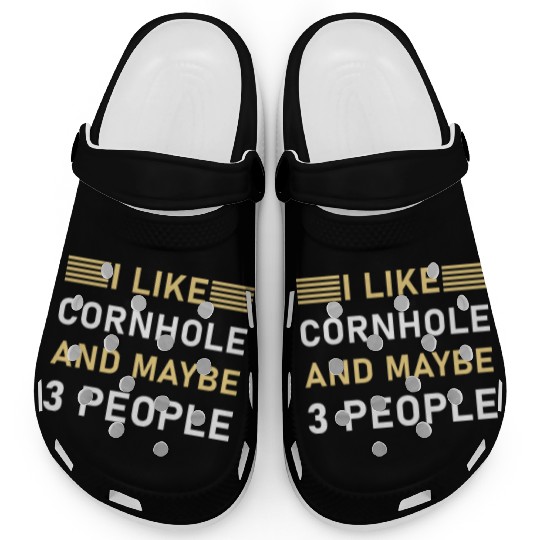 I like cornhole and maybe 3 people - Bean Bag Toss Clogs