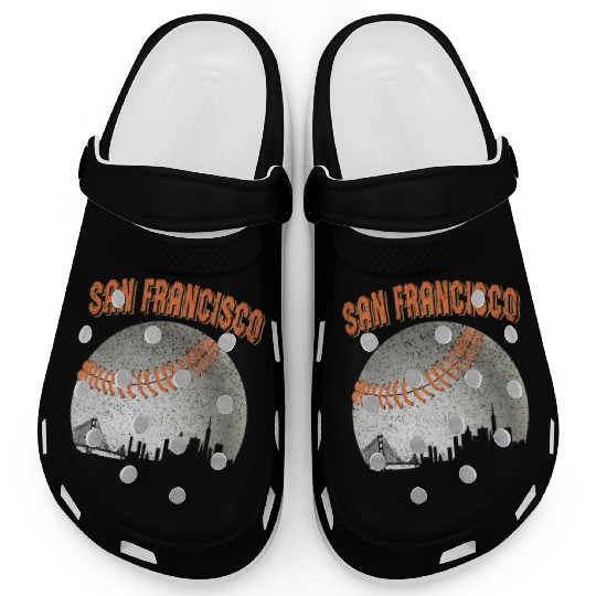 San Francisco Vintage Skyline Baseball For Gameday Clogs