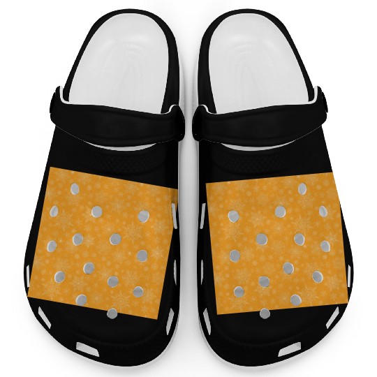 Orange Snowflakes Pattern Clogs