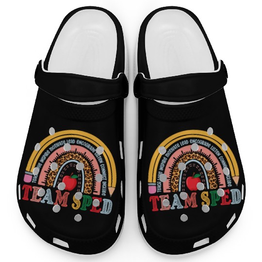 Team SPED Teacher Rainbow Clogs