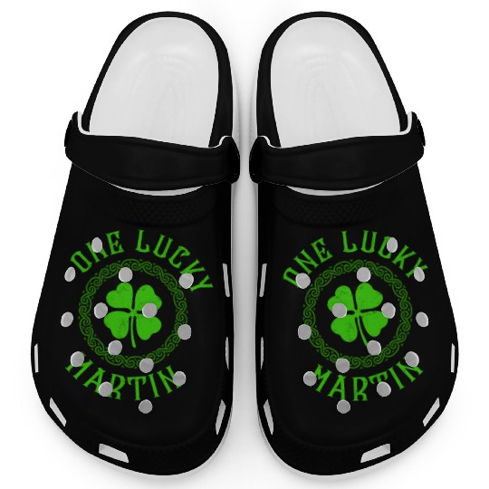 One Lucky Martin Irish Family Four Leaf Clover Clogs