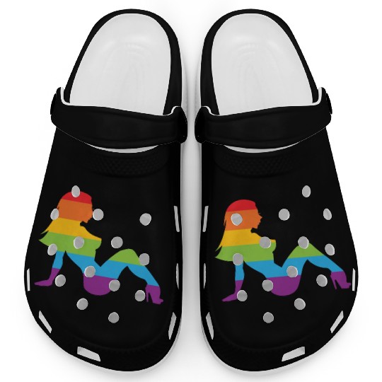 Sexy Retro Mudflap Girl Lesbian Pride LGBT Clogs
