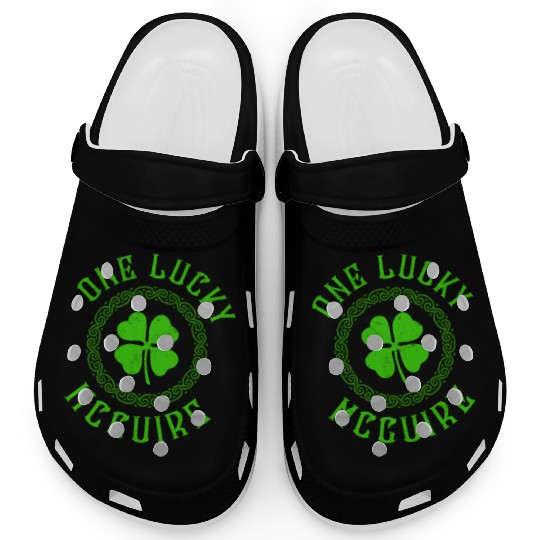 One Lucky McGuire Irish Family Four Leaf Clover Clogs