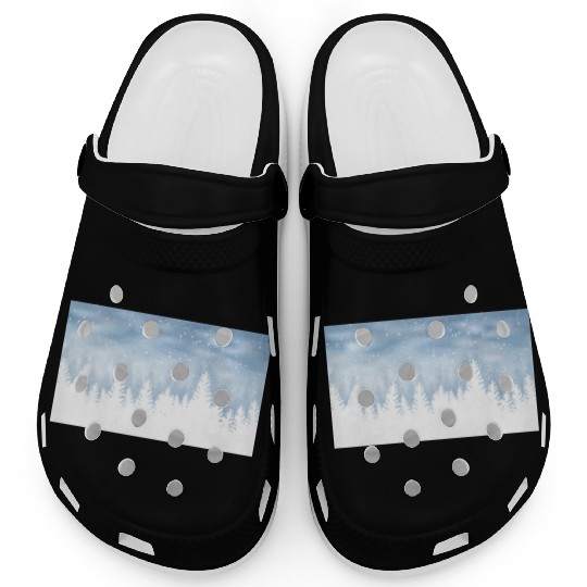 Christmas Winter Wonderland Snow Night Clogs
