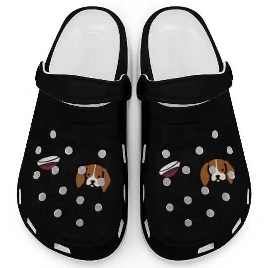 I Just Want To Drink Wine Beagle Clogs