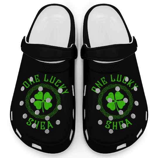 One Lucky Shea Irish Family Four Leaf Clover Clogs
